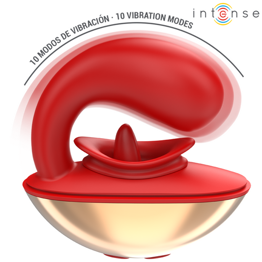 INTENSE – Vibratore e Stimolatore MARIAH a Forma di U (10 Vibrazioni, Rosso)