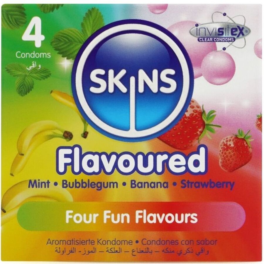 SKINS – Preservativi Multigusto Premium Confezione da 4