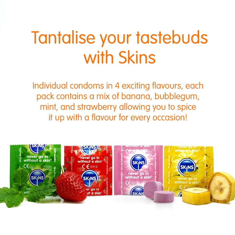 SKINS – Preservativi Multigusto Premium Confezione da 4