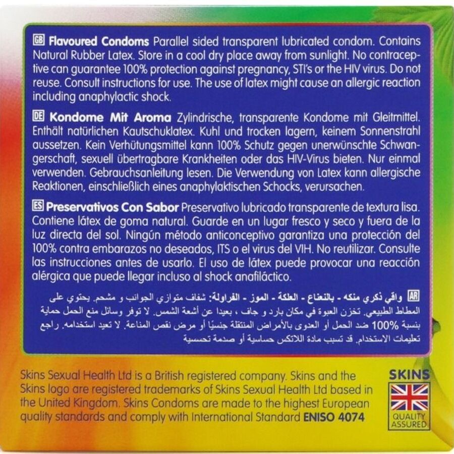 SKINS – Preservativi Multigusto Premium Confezione da 4